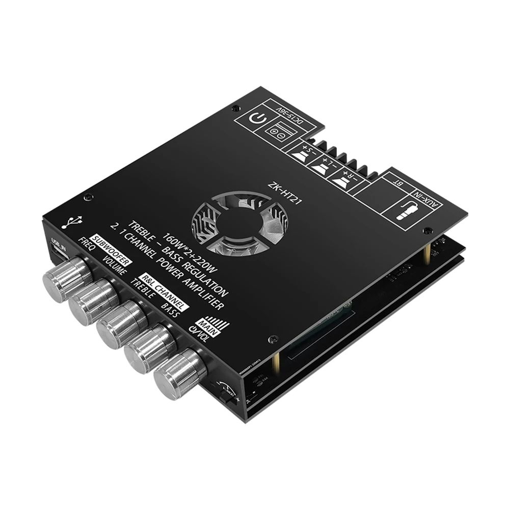 ZK-HT21 Digital Power Amplifier Board Module DC15-36V TDA7498E Stereo Power Amplifier Module AUX/USB Input Bluetooth-Compatible