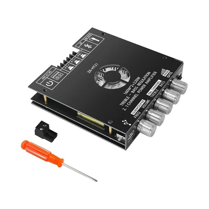 ZK-HT21 Digital Power Amplifier Board Module DC15-36V TDA7498E Stereo Power Amplifier Module AUX/USB Input Bluetooth-Compatible