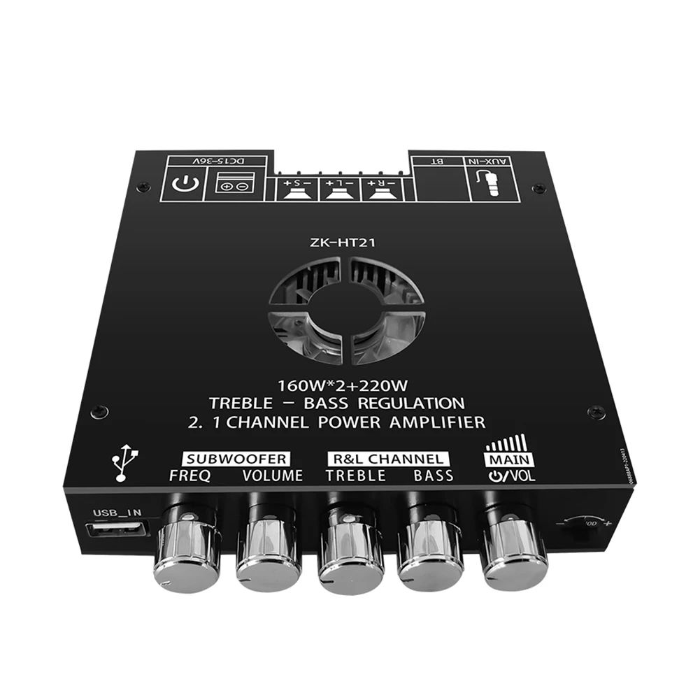 ZK-HT21 Digital Power Amplifier Board Module DC15-36V TDA7498E Stereo Power Amplifier Module AUX/USB Input Bluetooth-Compatible