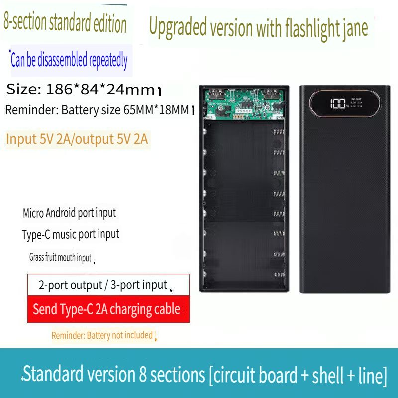 18650 Battery Holder DIY Shell Dual USB Type C Charge Powerbank Case for iPhone Xiaomi 18650 Battery Power Bank Case Storage Box