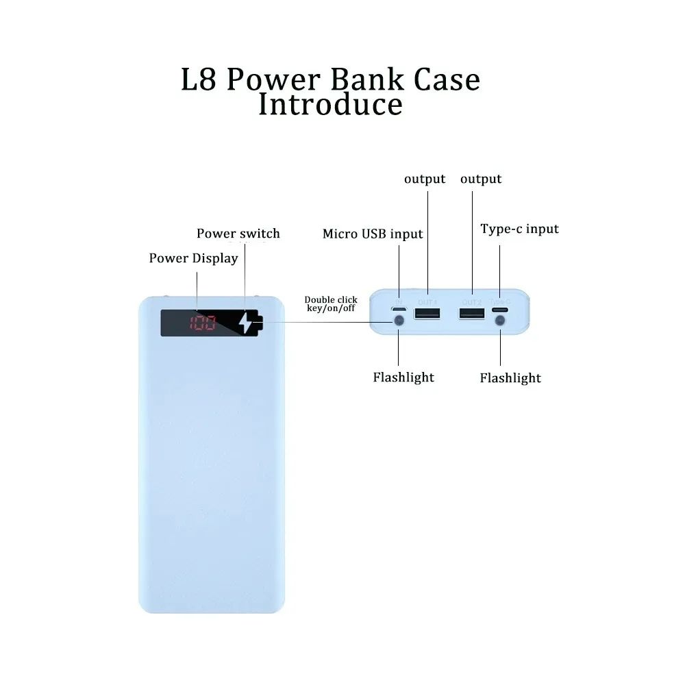 18650 Battery Holder DIY Shell Dual USB Type C Charge Powerbank Case for iPhone Xiaomi 18650 Battery Power Bank Case Storage Box