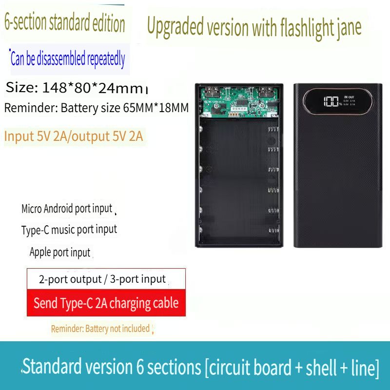 18650 Battery Holder DIY Shell Dual USB Type C Charge Powerbank Case for iPhone Xiaomi 18650 Battery Power Bank Case Storage Box