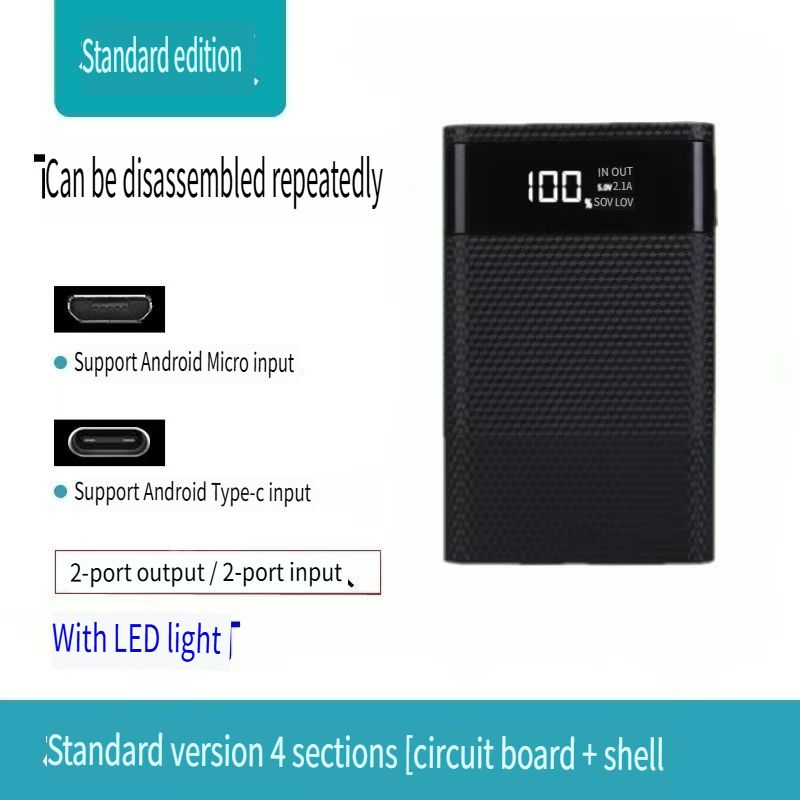 18650 Battery Holder DIY Shell Dual USB Type C Charge Powerbank Case for iPhone Xiaomi 18650 Battery Power Bank Case Storage Box