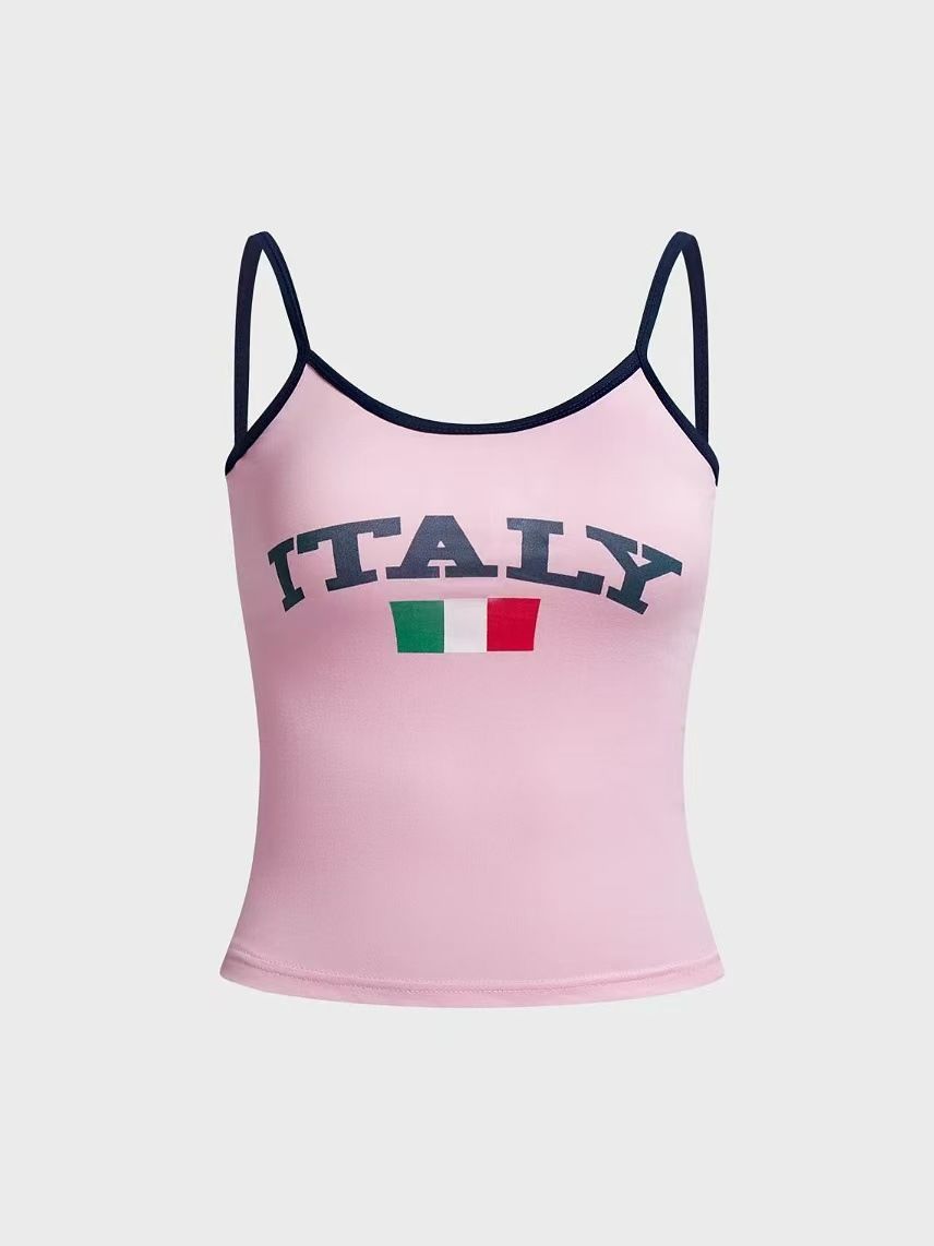 2025 short slim fit letter European and American top Y2K women's summer T-shirt exposed navel sexy clothing street