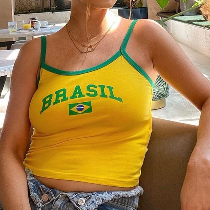 2025 short slim fit letter European and American top Y2K women's summer T-shirt exposed navel sexy clothing street