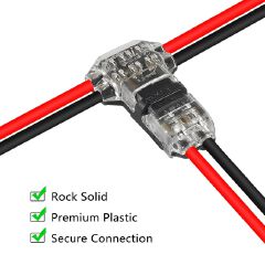 10PCS Wire Connectors Low Voltage Wire Connectors Solid Connection,T Tap Wire Connectors, T Type 2 Pins Wire Splice Connectors
