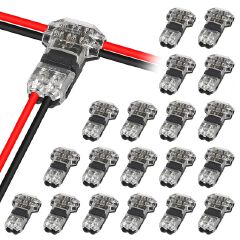 10PCS Wire Connectors Low Voltage Wire Connectors Solid Connection,T Tap Wire Connectors, T Type 2 Pins Wire Splice Connectors