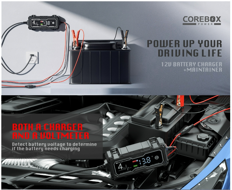 12V4A intelligent repair charger start stop motorcycle battery maintenance device battery charging charger