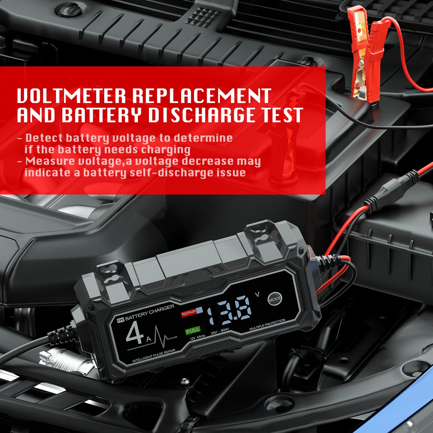 12V4A intelligent repair charger start stop motorcycle battery maintenance device battery charging charger
