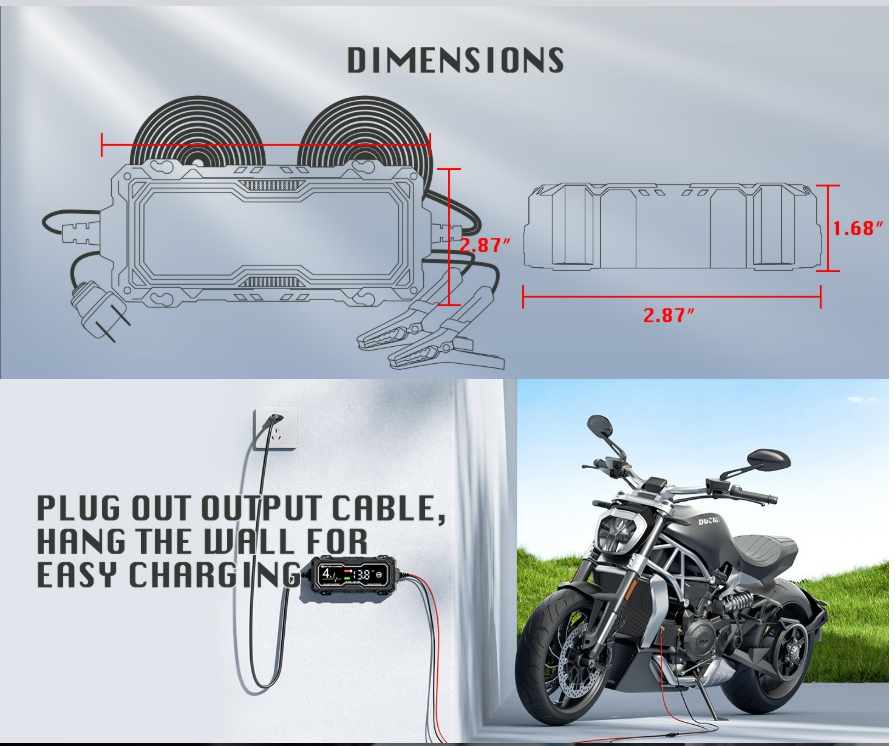 12V4A intelligent repair charger start stop motorcycle battery maintenance device battery charging charger