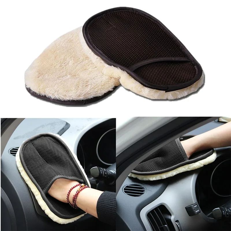 2pcs Microfiber Wool Soft Auto Car Washing Glove Cleaning Car Cleaning glove Motorcycle Washer Care Car paint Wash care tools