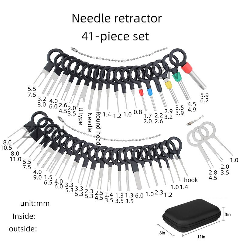 Car Terminal Removal Kit Box Wire Plug Connector Extractor Puller Release Pin Extractor Set Terminal Plug Repair Tools