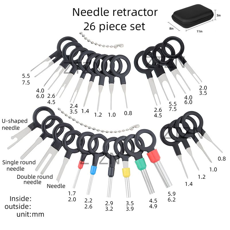 Car Terminal Removal Kit Box Wire Plug Connector Extractor Puller Release Pin Extractor Set Terminal Plug Repair Tools