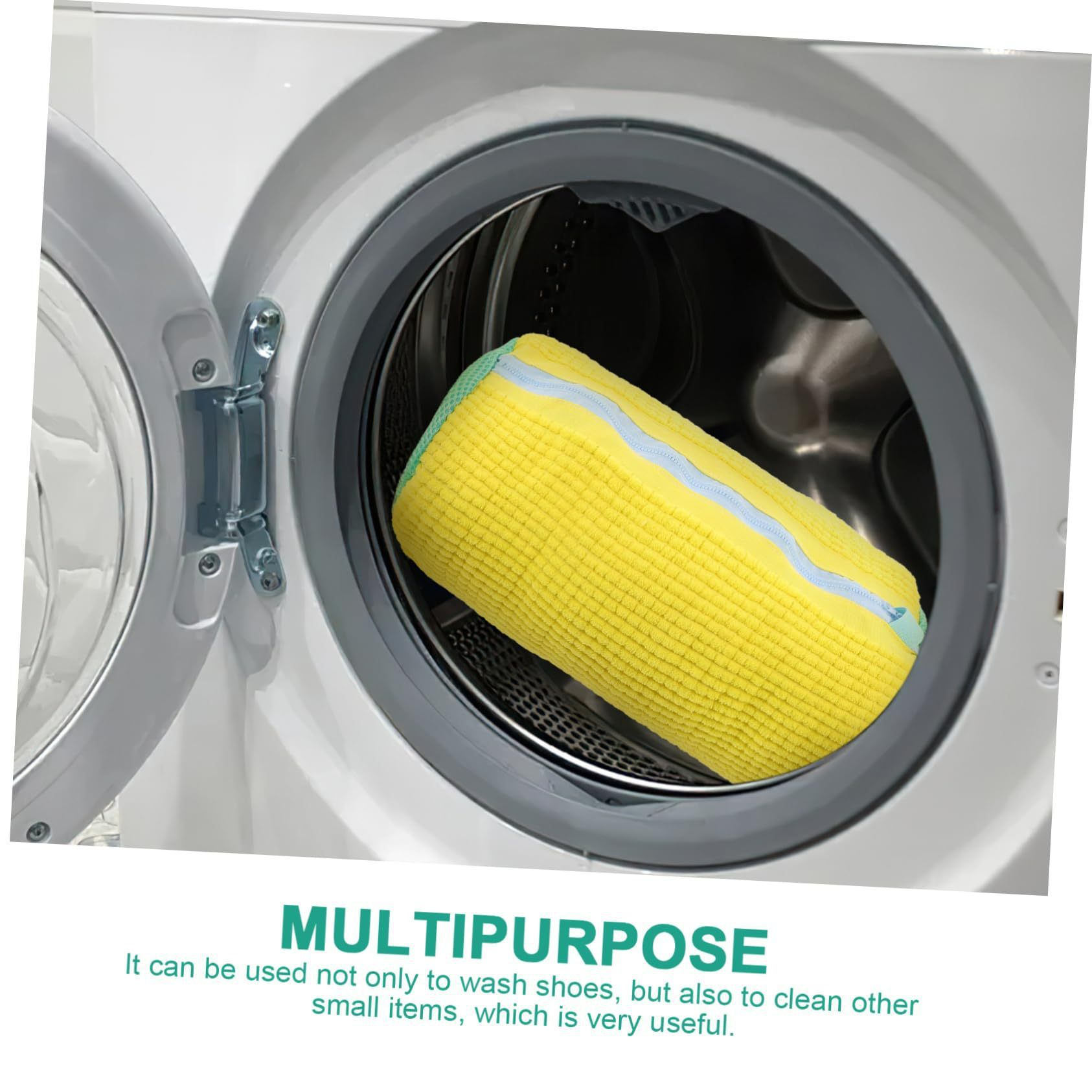 Durable Shoe Washing Machine Bag for All Shoe Types-Yellow with Blue Zipper,Ideal for Sneakers and Casual Shoes,Laundry Wash Bag