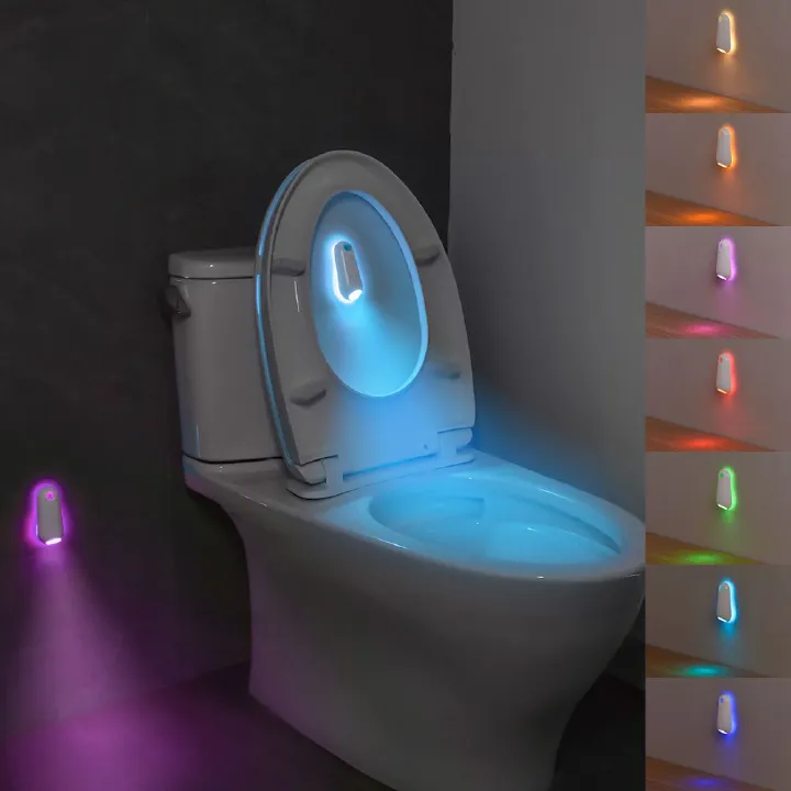 Toilet Night Light Motion Sensor Light Toilet Bowl Light RGB 7Color Changing For Bathroom Decoration LED Rechargeable LED Light