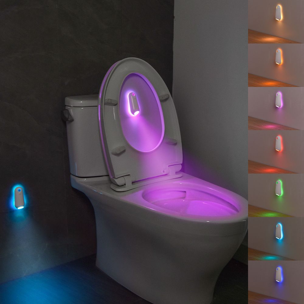 Toilet Night Light Motion Sensor Light Toilet Bowl Light RGB 7Color Changing For Bathroom Decoration LED Rechargeable LED Light