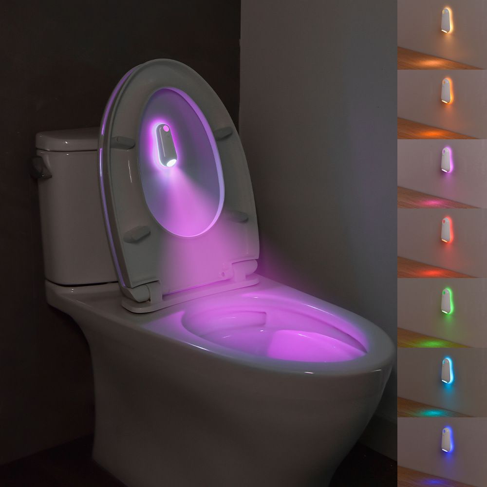 Toilet Night Light Motion Sensor Light Toilet Bowl Light RGB 7Color Changing For Bathroom Decoration LED Rechargeable LED Light