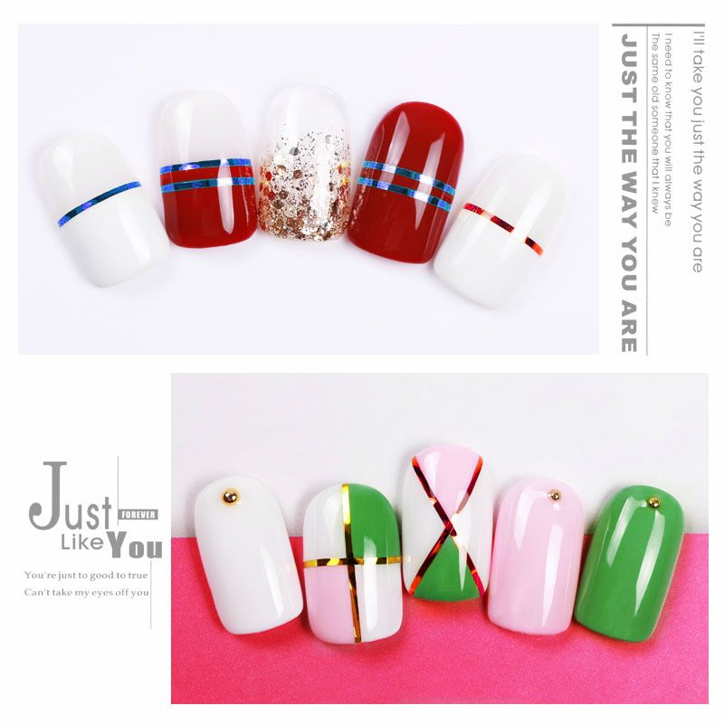 6 Rolls Nail Art Striping Tapes, Nail Liner Stickers, Nail Decals, 1mm Adhesive Stickers for Nail Tips Styling