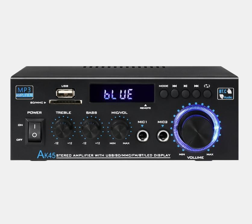 AK45 HiFi Digital Bluetooth Audio Amplifier MP3 Channel 2.0 Sound Power AMP stereo Home Automotive Car for Speakers MAX 350W*2