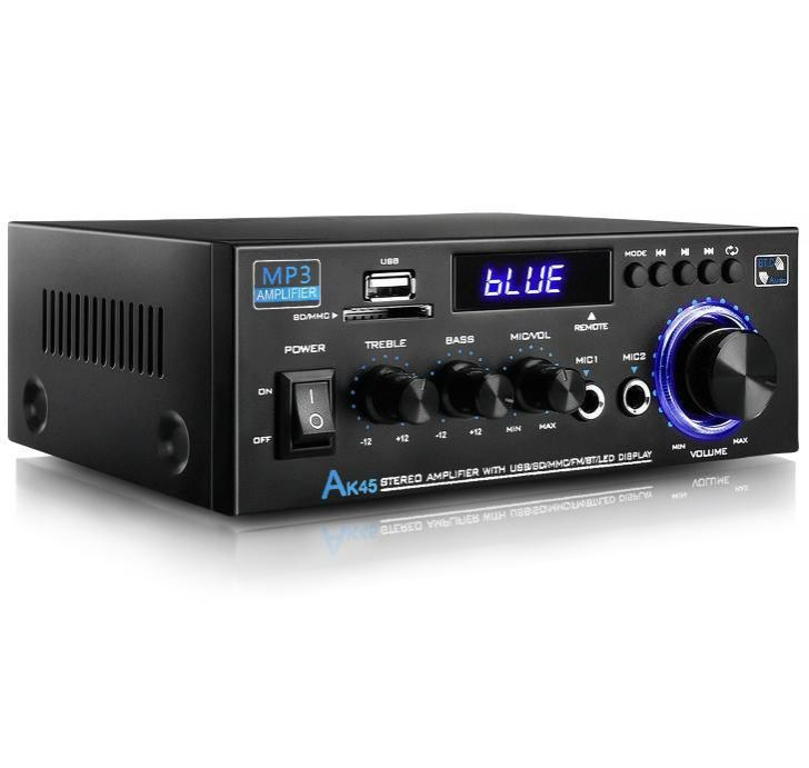 AK45 HiFi Digital Bluetooth Audio Amplifier MP3 Channel 2.0 Sound Power AMP stereo Home Automotive Car for Speakers MAX 350W*2