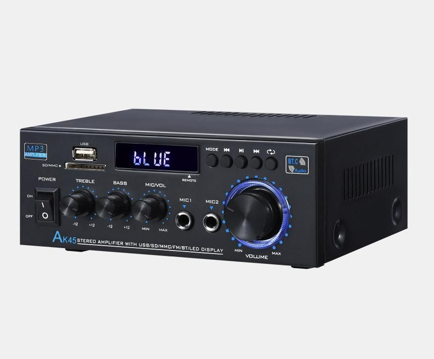 AK45 HiFi Digital Bluetooth Audio Amplifier MP3 Channel 2.0 Sound Power AMP stereo Home Automotive Car for Speakers MAX 350W*2