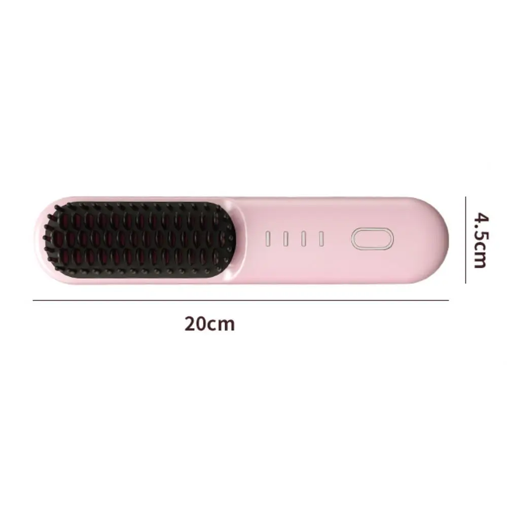 Cordless Hair Straightener Brush Ceramic Coating Rechargeable Hair Straightener Comb Fast Heating 4 Temp Settings Hot Comb Women