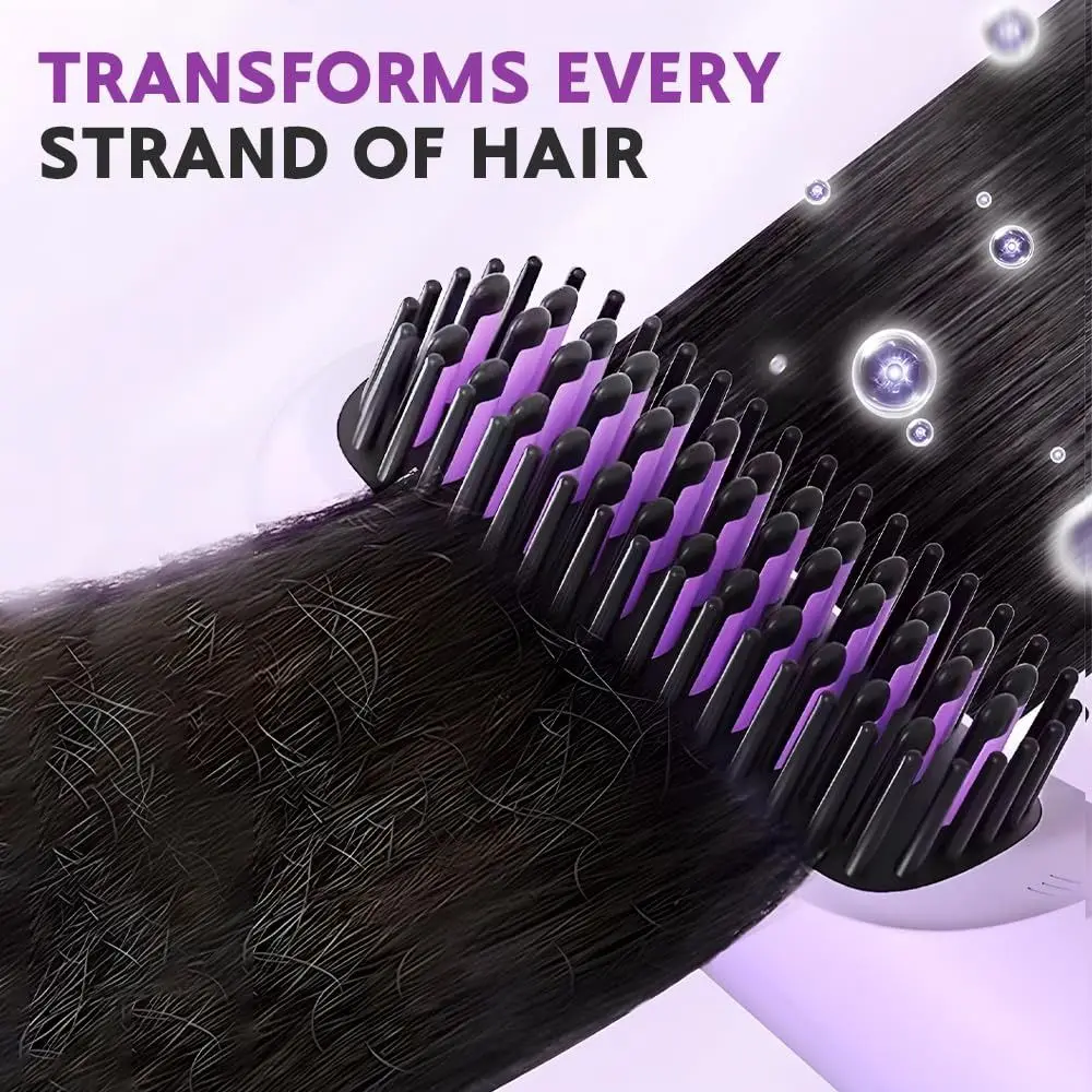 Cordless Hair Straightener Brush Ceramic Coating Rechargeable Hair Straightener Comb Fast Heating 4 Temp Settings Hot Comb Women