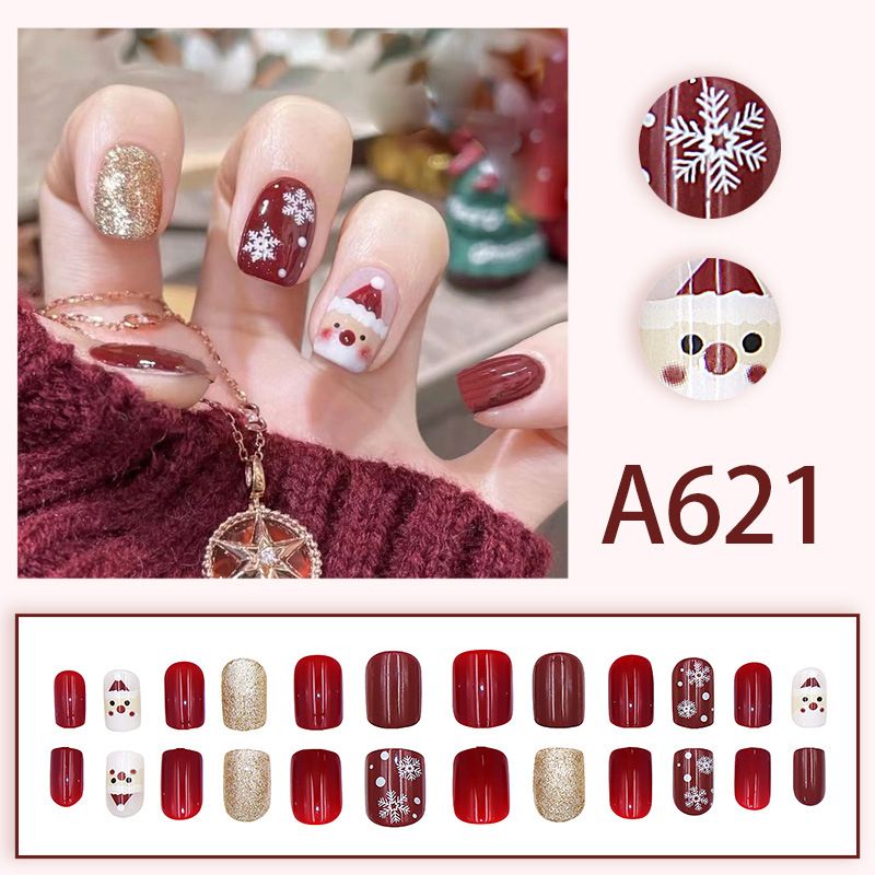 3*24pcs/set short square fake nails for women cute bride heart white french tips faux ongles y2k press on false nail supplies