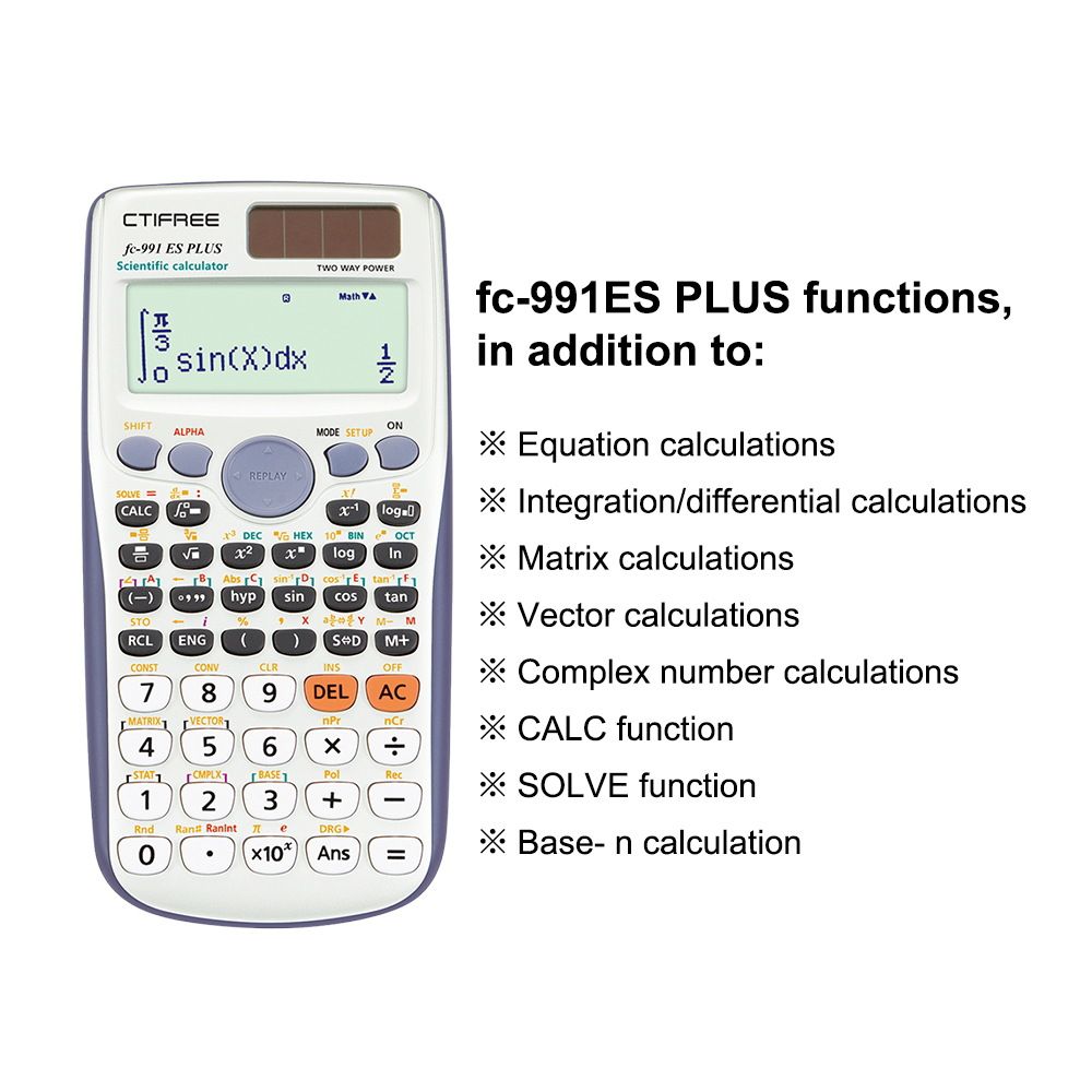 NEW Calculator for Fc-991ES-PLUS Original Scientific Calculator 417 Functions For High School University Students Office Coin Battery