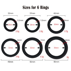 7pcs Pack Elastic Cock Ring Testicle Restraint Sexual Pleasure Erection Enhanced Silicone Penis Rings Prolonged Intercourse Long Lasting Stronger Ultra Soft Stretch Adult Sex Toy for Men Couples
