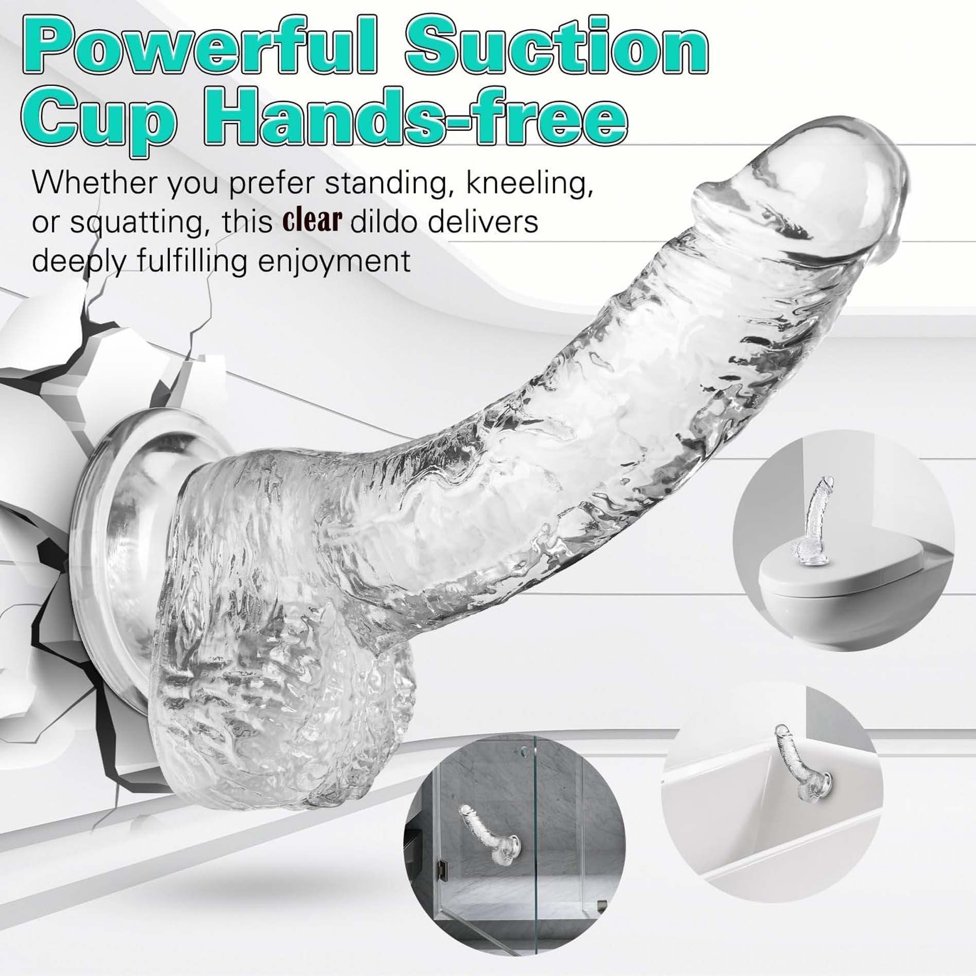 5 Colors Dildo Options Realistic Silicone Dildos Colorful Monster Cock with Balls Suction Cup G-Spot Anal Lifelike Curved Adult Sex Toy for Women Perfect Love Gift for Couples Girlfriend Wife
