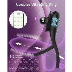 Male Cock Ring APP Virbator with Clitoral Anal Stimulator Remote Control Vibrating Dong Penis Ring G Spot Clitoral Pleasure Masturbation Prolonged Ejaculation Enhancing Sex Toy Gift for Men Couples