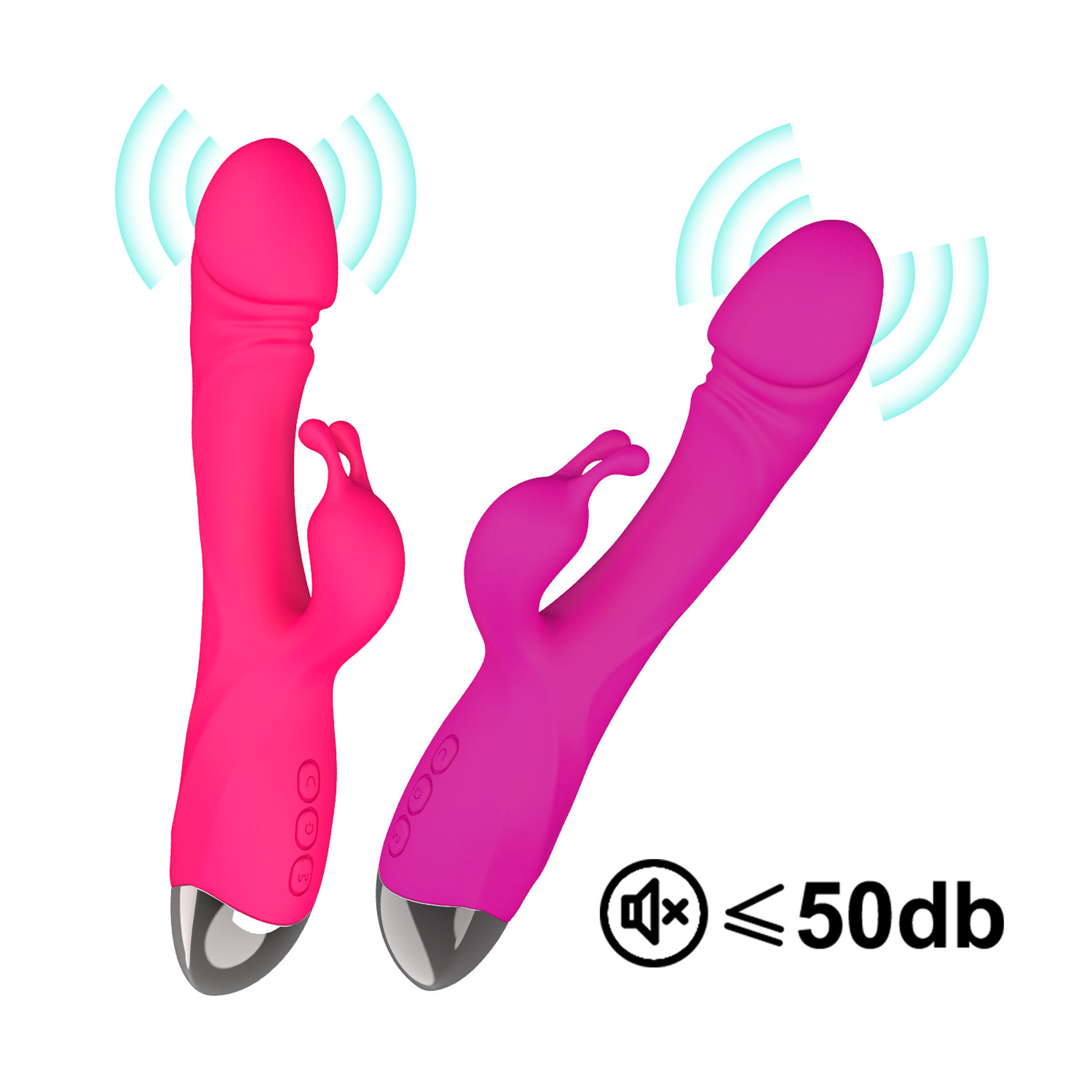 Realistic Dildo Rabbit Veined G Spot Vibrator Rechargeable Waterproof Powerful Vibrating Clit Stimulator Handhold Dual Motors Massager Adult Sex Toy for Ladies Women Couple