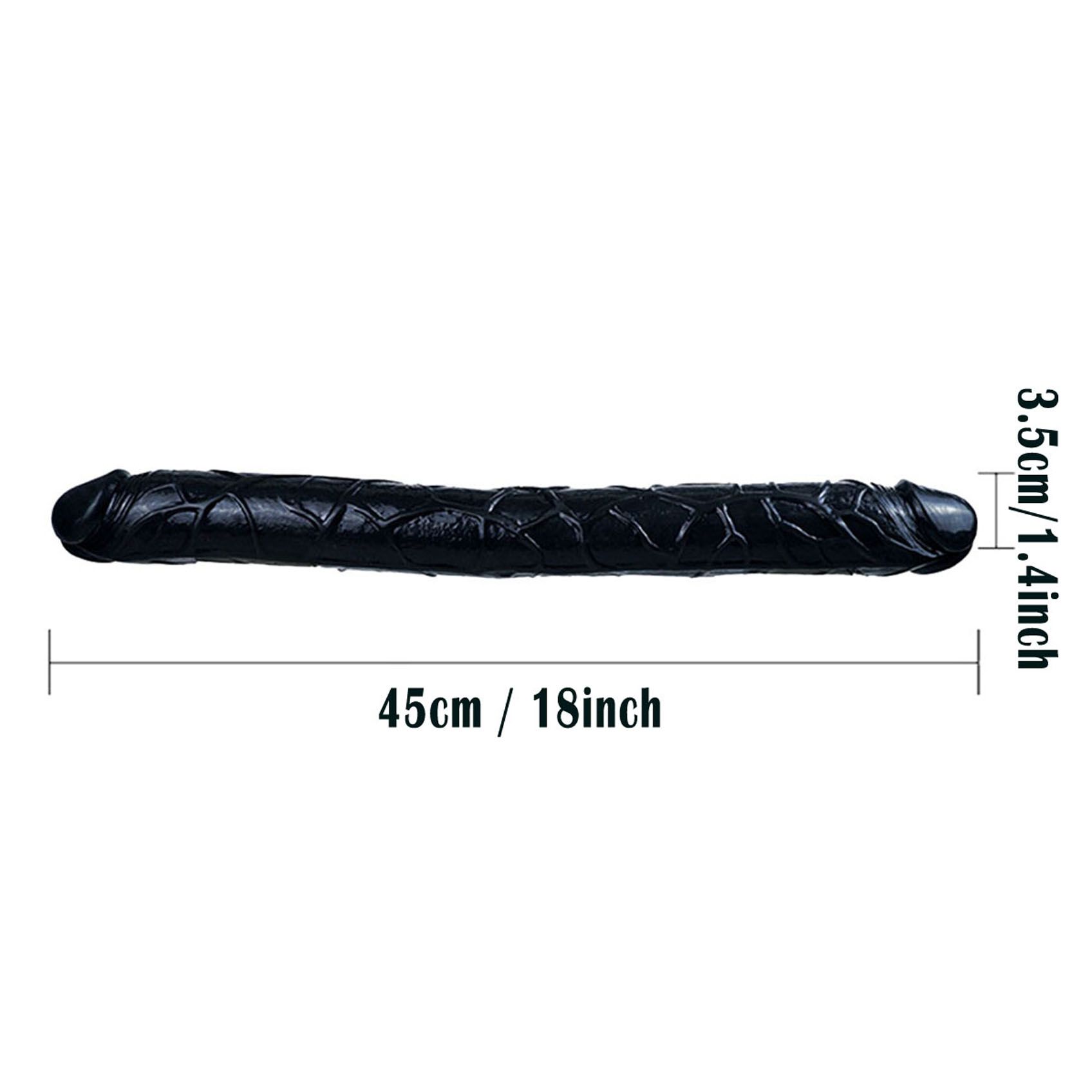 18 Inches Double Sided Long Dildo Crystal Jellies Realistic Extra Plus Dong Dual Penetration Anal Plug Adult Sex Toy for Lesbian Women Couple
