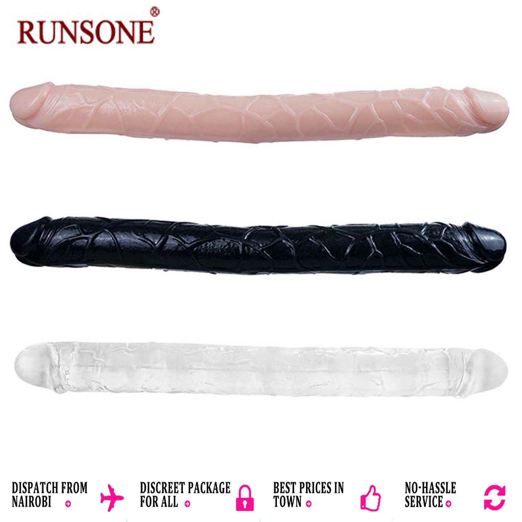 18 Inches Double Sided Long Dildo Crystal Jellies Realistic Extra Plus Dong Dual Penetration Anal Plug Adult Sex Toy for Lesbian Women Couple