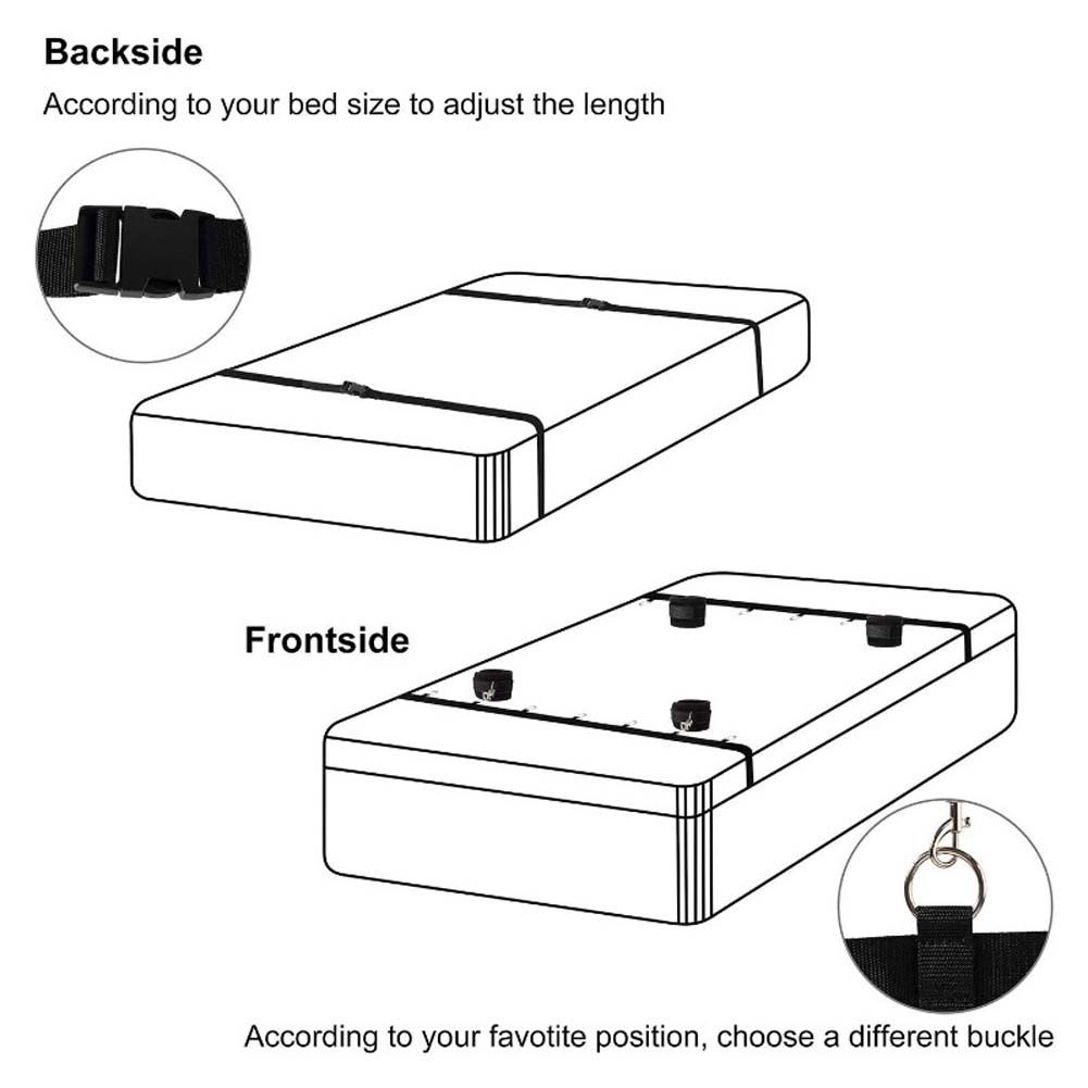 BDSM Bed Restraints Sex Game Bondage Kits Couple SM Fetish Gear Adult Toy with Adjustable Hands Ankle Wrist Cuffs Blindfold Tickler Soft Strap Sex Toys for Women Couples