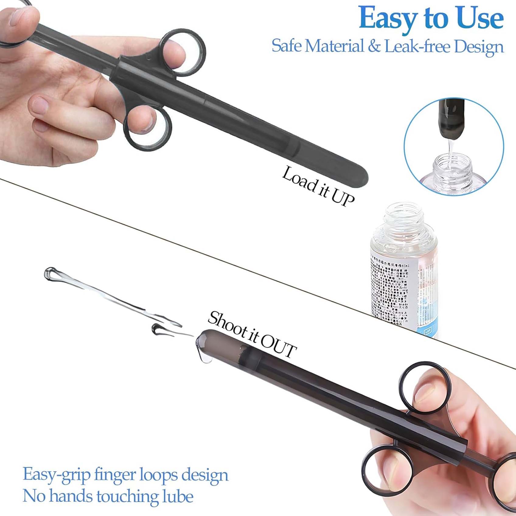 10ml Lube Anal Applicator Lubricant Launcher Reusable Lub Shooter Butt Plug Cleaning Enema Bulb Injector with Scale Smooth Rounded Cap for Men Women Couples view 8