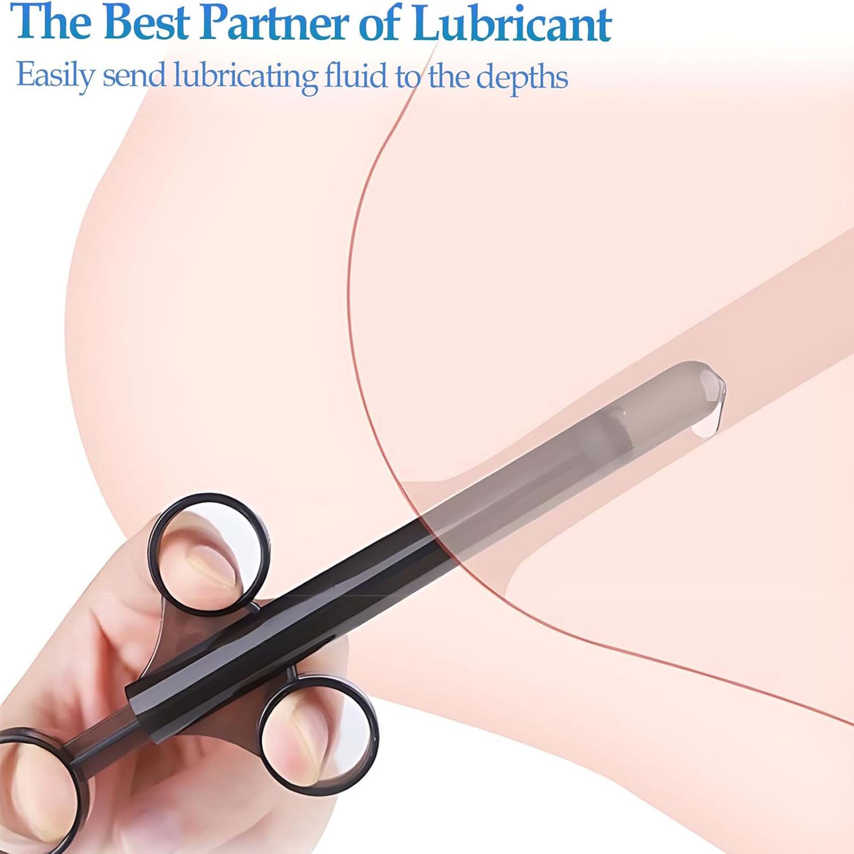 10ml Lube Anal Applicator Lubricant Launcher Reusable Lub Shooter Butt Plug Cleaning Enema Bulb Injector with Scale Smooth Rounded Cap for Men Women Couples view 3