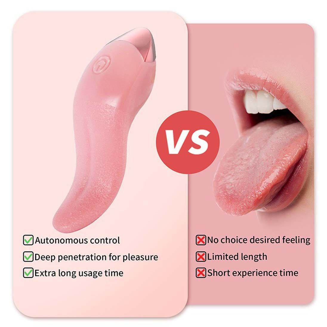 Realistic Tongue licking Vibrator Clitoral Stimulator Nipples Clit Masturbation Soft Rose Vibrator Adult Sex Toys for Wome Couples Foreplay Games