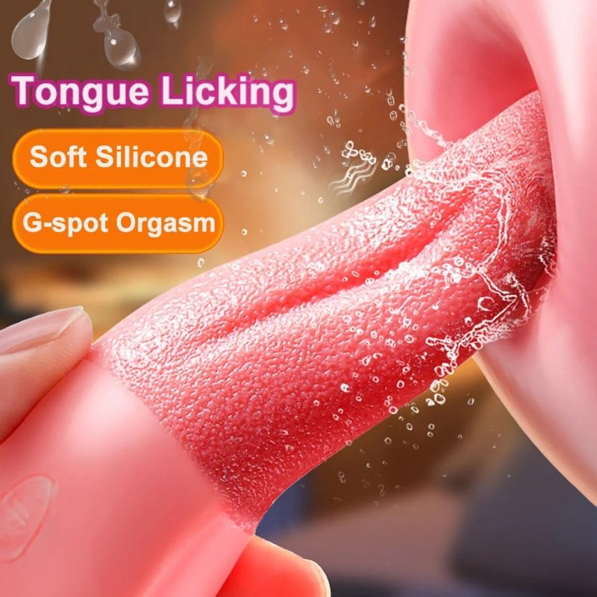 Realistic Tongue licking Vibrator Clitoral Stimulator Nipples Clit Masturbation Soft Rose Vibrator Adult Sex Toys for Wome Couples Foreplay Games