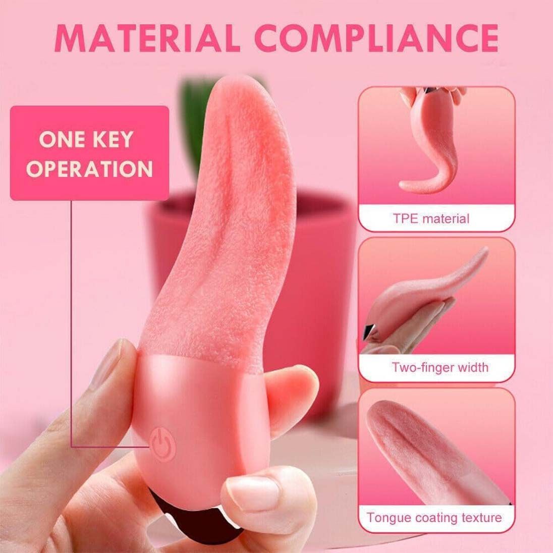 Realistic Tongue licking Vibrator Clitoral Stimulator Nipples Clit Masturbation Soft Rose Vibrator Adult Sex Toys for Wome Couples Foreplay Games