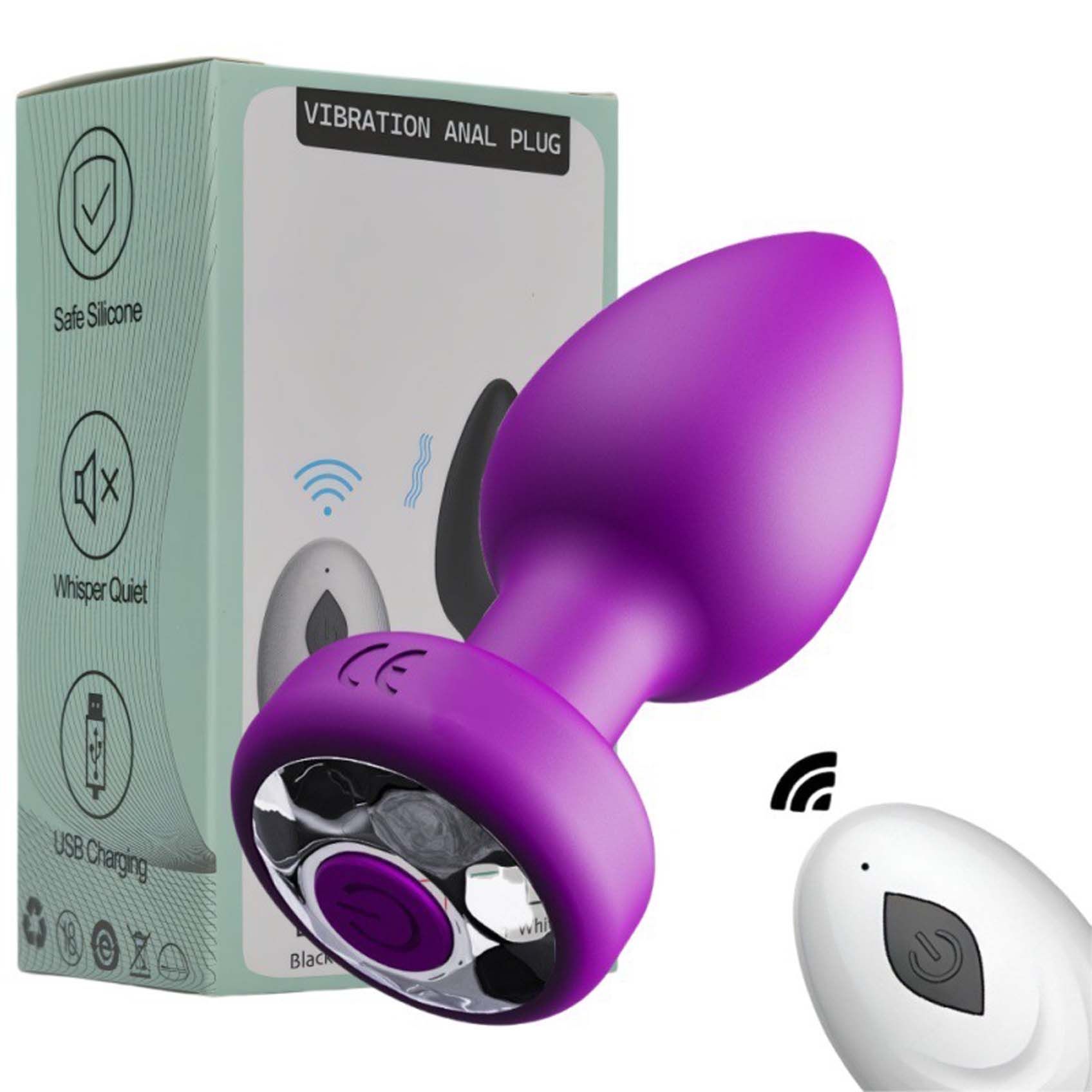 Smart Anal Plug APP Vibrator Wireless Remote Control Butt Plug Vibrating Male Prostate Massage Waterproof Rechargeable Silicone Adult Sex Toy for Men Women Couples