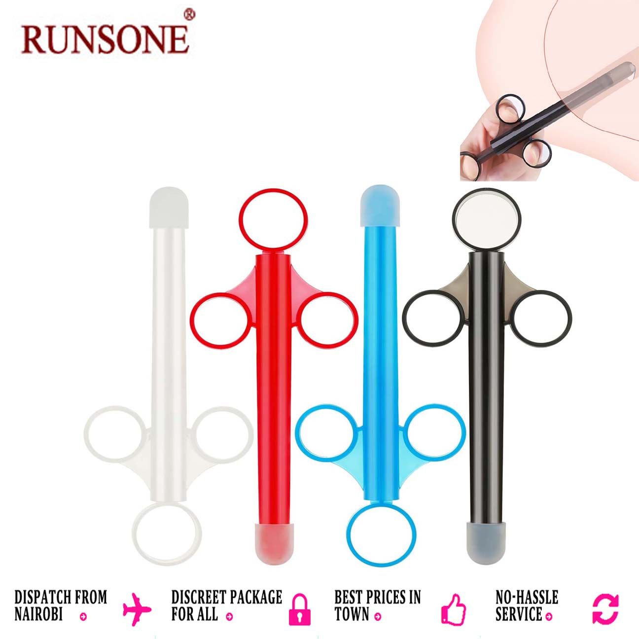 10ml Lube Anal Applicator Lubricant Launcher Reusable Lub Shooter Butt Plug Cleaning Enema Bulb Injector with Scale Smooth Rounded Cap for Men Women Couples