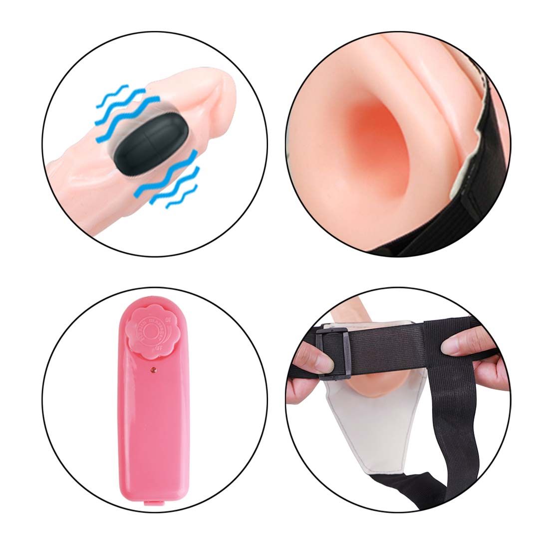 Strap on Vibrating Dildo Adjustable Harness G Spot Realistic Vibrator Vagina Anal Adult Play Sex Toys for Lesbian Couple Women Men