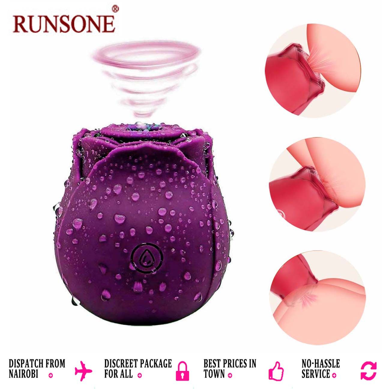 New Women Rose Clitoris Sucking Vibrator Nipples Sucker Oral Licking Stimulator Powerful Rechargeable Waterproof Adult Compact Foreplay Masturbate Sex Toy Dating Love Gift For Girlfriend Wife