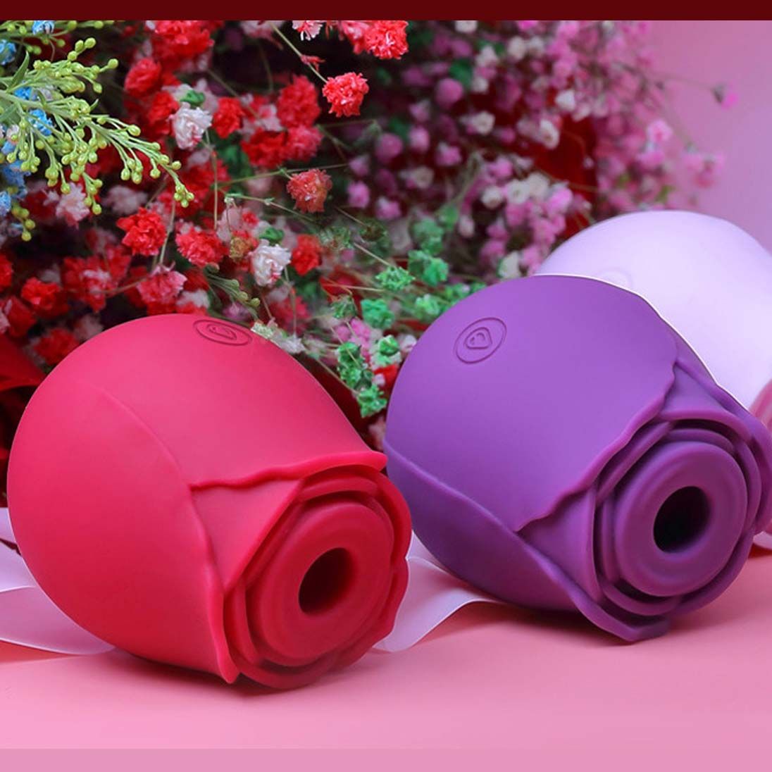 New Women Rose Clitoris Sucking Vibrator Nipples Sucker Oral Licking Stimulator Powerful Rechargeable Waterproof Adult Compact Foreplay Masturbate Sex Toy Dating Love Gift For Girlfriend Wife