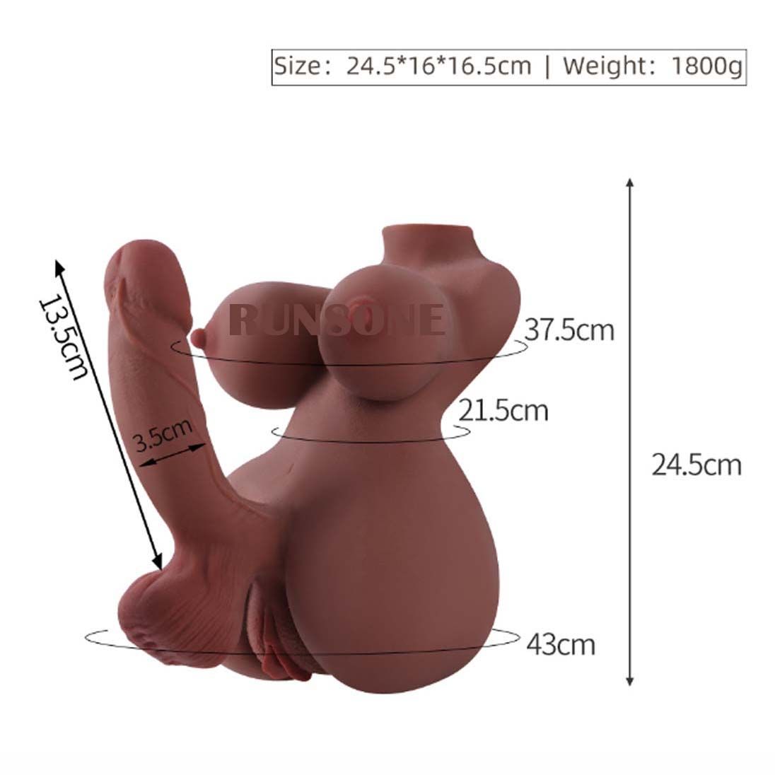 2kgs Shemale Sex Doll Realistic Dildo Torso with Tight Vagina Anal Tunnel Flexible Big Cock Women Pussy Men Masturbator Unisex Adult Sex Toys for Female couple Lesbian Gay