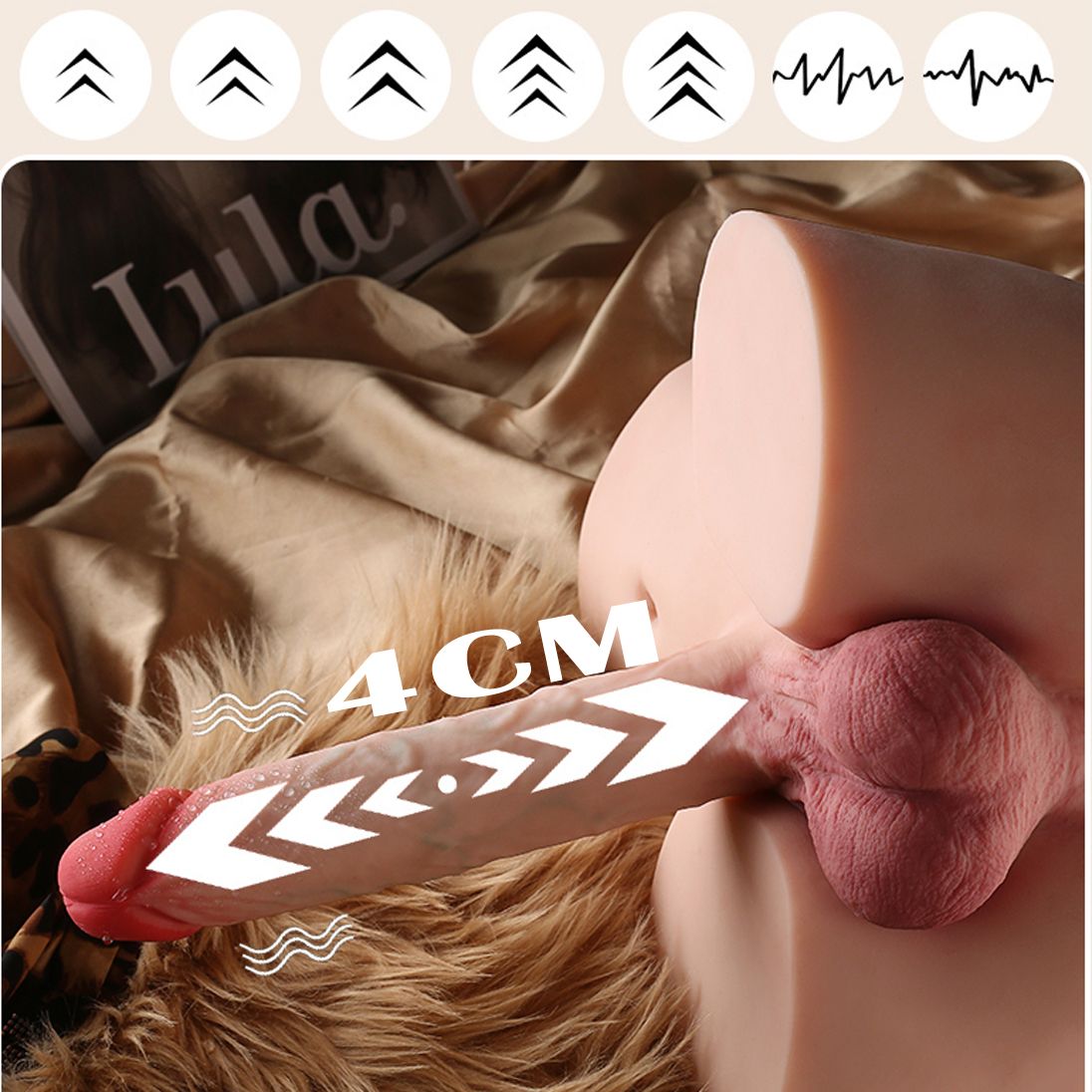 7kgs Upgraded Automatic Thrusting Dildo Intelligent Rechargeable Waterproof Male Torso Sex Doll with Lifelike Vibrating Fucking Real Flexible Cock Tight Anal Tunnel Hands Free Masturbator Adult Toys G