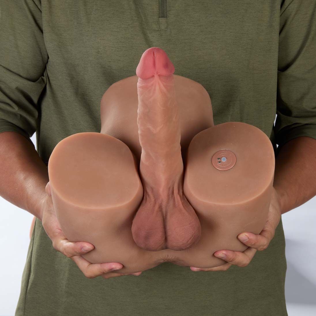 7kgs Upgraded Automatic Thrusting Dildo Intelligent Rechargeable Waterproof Male Torso Sex Doll with Lifelike Vibrating Fucking Real Flexible Cock Tight Anal Tunnel Hands Free Masturbator Adult Toys G