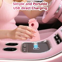Discreet Clit Nipples Sucker Vibrator with 12 Deep Powerful Modes Rose Toy Sucking Massager Clitoral Stimulator Flirtation Foreplay Adult Compact Sex Toy Non-embarrassed Gift for Women Girlfriend Wife